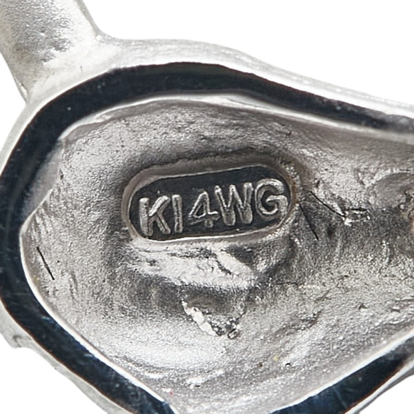 K14WG ホワイトゴールド 黒蝶真珠8.7ｍｍ ネズミ モチーフ タイピン レディース 【中古】