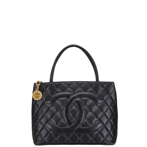 シャネル マトラッセ 復刻トート ココマーク トートバッグ A01804 ブラック キャビアスキン レディース CHANEL 【中古】