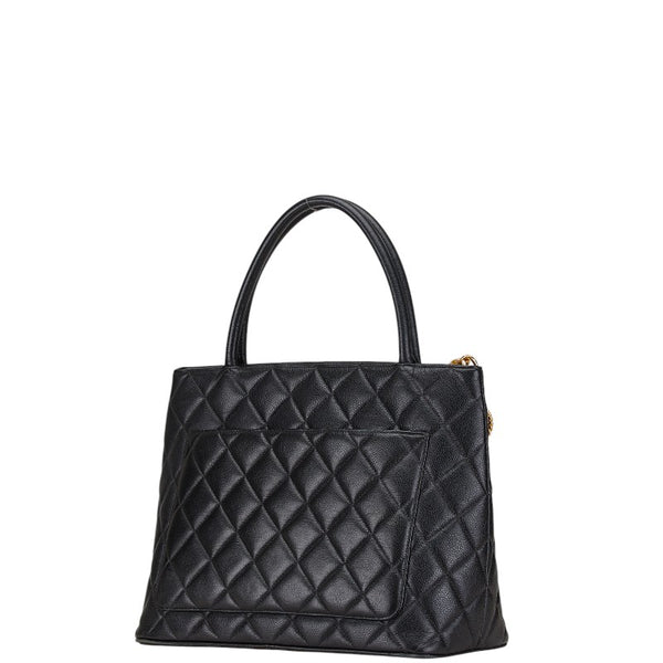シャネル マトラッセ 復刻トート ココマーク トートバッグ A01804 ブラック キャビアスキン レディース CHANEL 【中古】