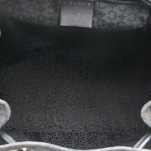 セリーヌ Cマカダム リュック バックパック ブラウン ブラック キャンバス レザー レディース CELINE 【中古】