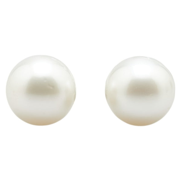 K14WG ホワイトゴールド 白蝶真珠12.5mm ピアス レディース 【中古】