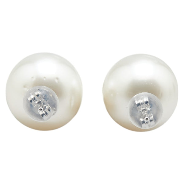 K14WG ホワイトゴールド 白蝶真珠12.5mm ピアス レディース 【中古】