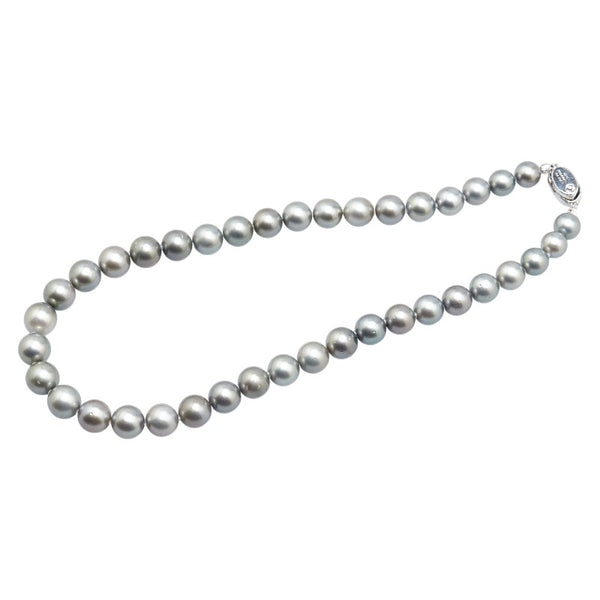 スターリングシルバー 黒蝶真珠9～11mm ネックレス レディース 【中古】
