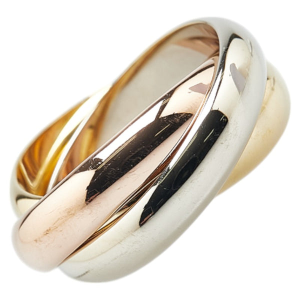 カルティエ K18YG イエローゴールド K18WG ホワイトゴールド K18PG ピンクゴールド トリニティ リング 指輪 #48 レディース CARTIER 8号 【中古】