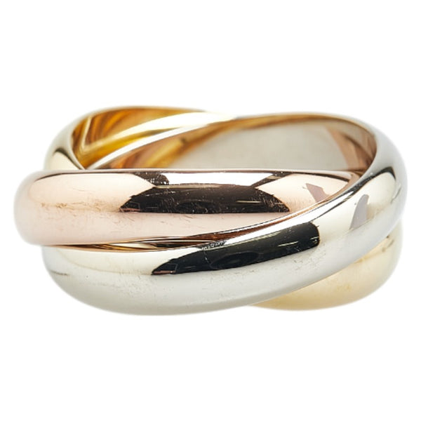 カルティエ K18YG イエローゴールド K18WG ホワイトゴールド K18PG ピンクゴールド トリニティ リング 指輪 #48 レディース CARTIER 8号 【中古】