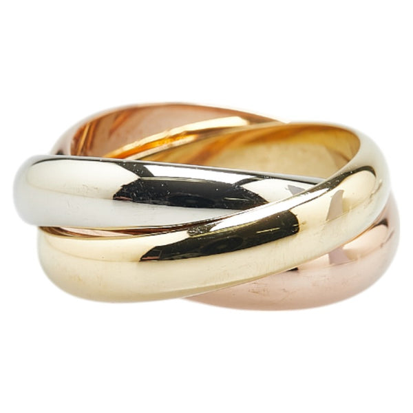 カルティエ K18YG イエローゴールド K18WG ホワイトゴールド K18PG ピンクゴールド トリニティ リング 指輪 #48 レディース CARTIER 8号 【中古】