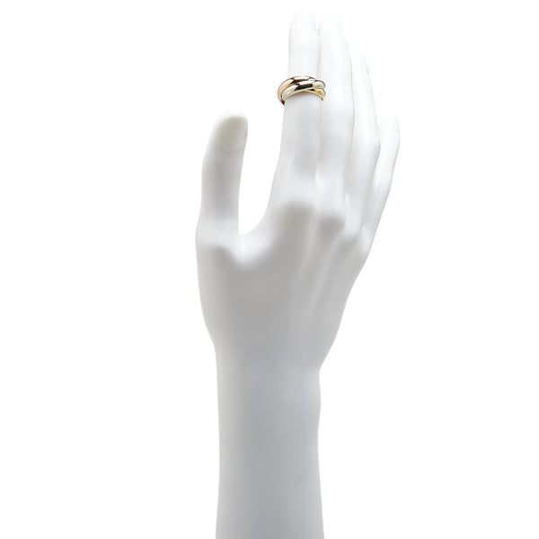 カルティエ K18YG イエローゴールド K18WG ホワイトゴールド K18PG ピンクゴールド トリニティ リング 指輪 #48 レディース CARTIER 8号 【中古】