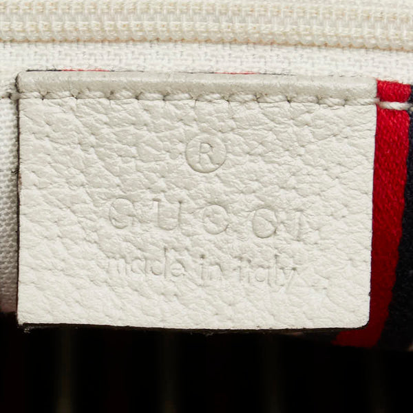 グッチ グッチシマ アビー ロゴ 斜め掛け ショルダーバッグ 131326 ブルー ホワイト レザー レザー レディース GUCCI 【中古】