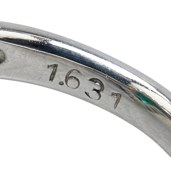 Pt900 プラチナ エメラルド1.631ct ダイヤ0.19ct リング 指輪 レディース 11号 【中古】