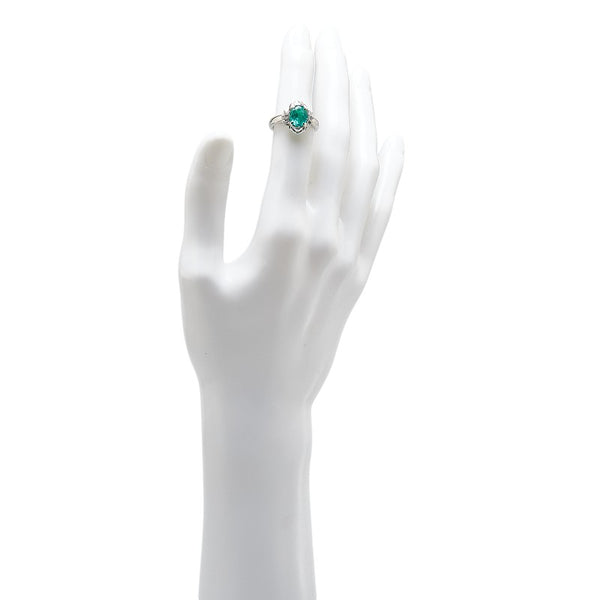 Pt900 プラチナ エメラルド1.631ct ダイヤ0.19ct リング 指輪 レディース 11号 【中古】