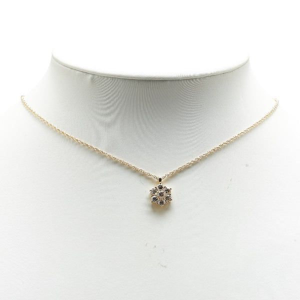 K18YG イエローゴールド ダイヤ1.03ct フラワー 花 モチーフ ペンダントネックレス レディース 【中古】