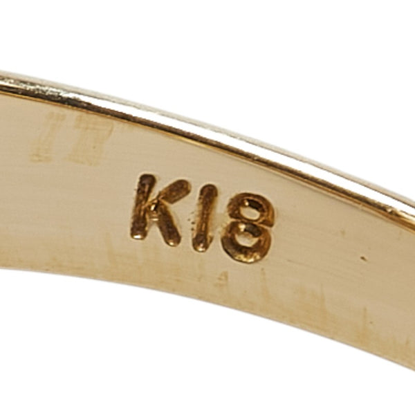 K18YG イエローゴールド ダイヤ0.06ct リング 指輪 レディース 12号 【中古】