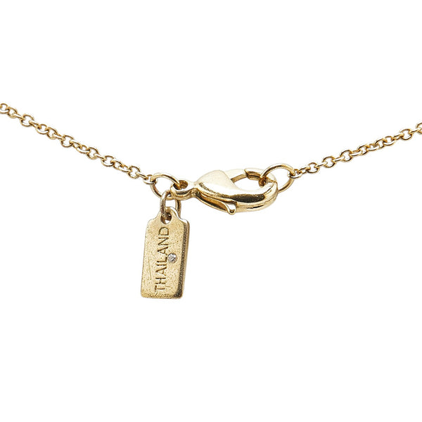 コーチ シグネチャー 3連 サークル ラインストーン ネックレス ゴールド ブラック ホワイト メッキ レディース COACH 【中古】