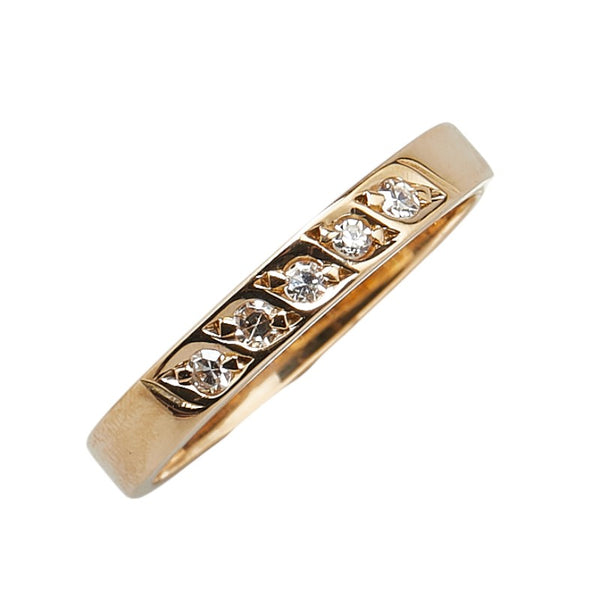 K18PG ピンクゴールド ダイヤ0.10ct リング 指輪 レディース 10.5号 【中古】