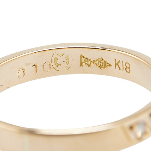 K18PG ピンクゴールド ダイヤ0.10ct リング 指輪 レディース 10.5号 【中古】