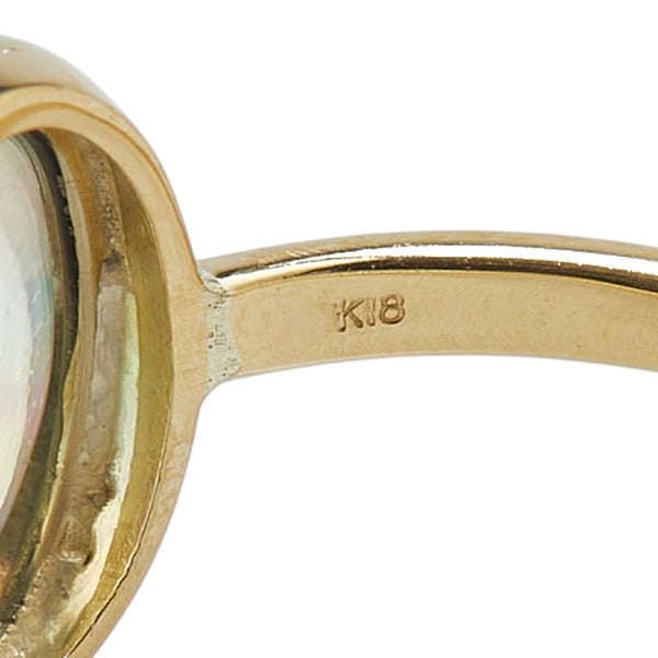 K18YG イエローゴールド ウオーターオパール3.11ct リング 指輪 レディース 11号 【中古】