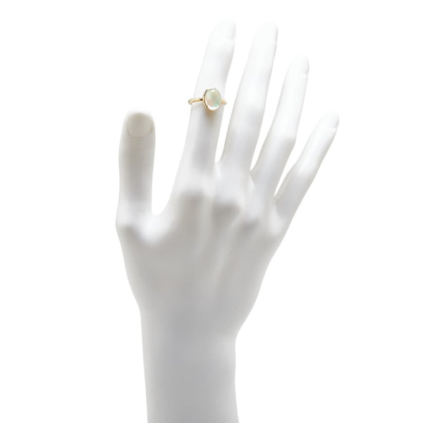 K18YG イエローゴールド ウオーターオパール3.11ct リング 指輪 レディース 11号 【中古】
