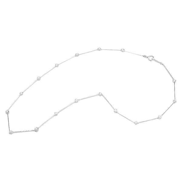 タサキ K18WG ホワイトゴールド ダイヤ0.29ct ステーション ネックレス レディース TASAKI 【中古】
