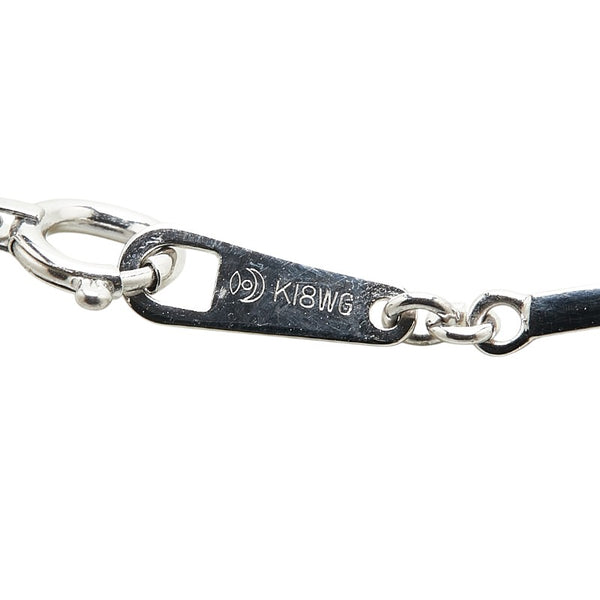 タサキ K18WG ホワイトゴールド ダイヤ0.29ct ステーション ネックレス レディース TASAKI 【中古】