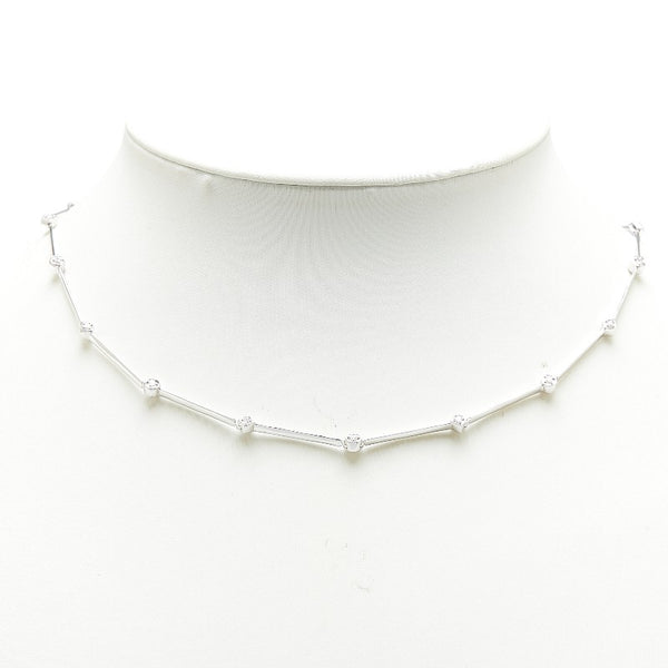 タサキ K18WG ホワイトゴールド ダイヤ0.29ct ステーション ネックレス レディース TASAKI 【中古】