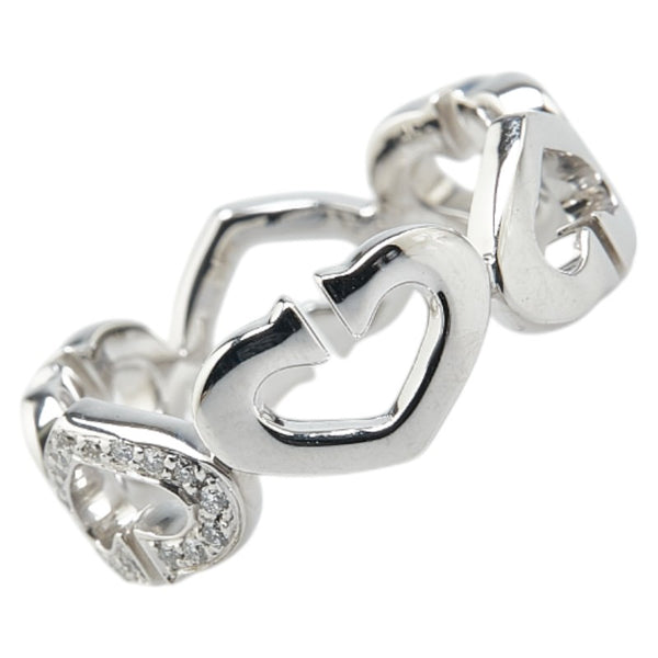 カルティエ Cハート リング 指輪 #57 K18WG ホワイトゴールド レディース CARTIER 【中古】