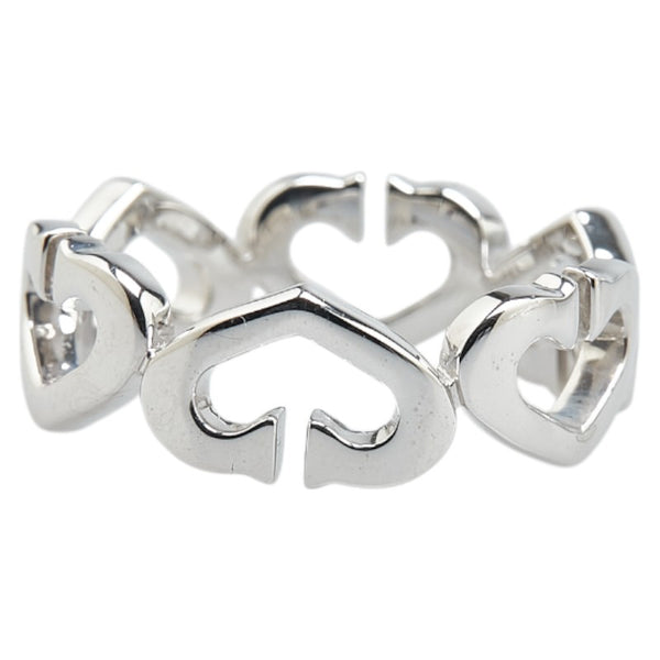 カルティエ Cハート リング 指輪 #57 K18WG ホワイトゴールド レディース CARTIER 【中古】