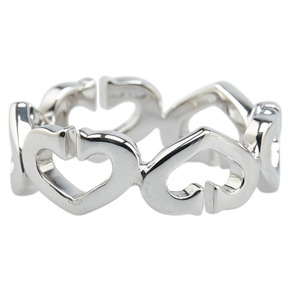 カルティエ Cハート リング 指輪 #57 K18WG ホワイトゴールド レディース CARTIER 【中古】