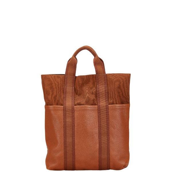 エルメス フールトゥ カバス ハーフレザー トートバッグ ブラウン キャンバス レザー レディース HERMES 【中古】