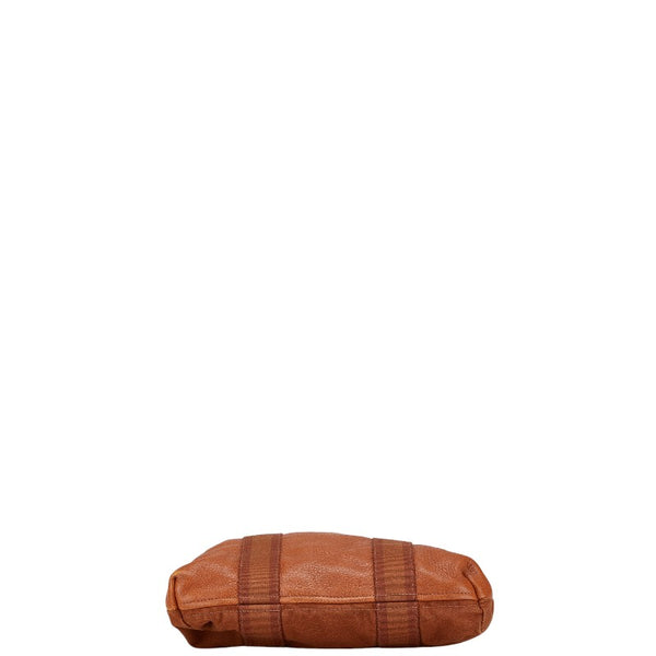 エルメス フールトゥ カバス ハーフレザー トートバッグ ブラウン キャンバス レザー レディース HERMES 【中古】