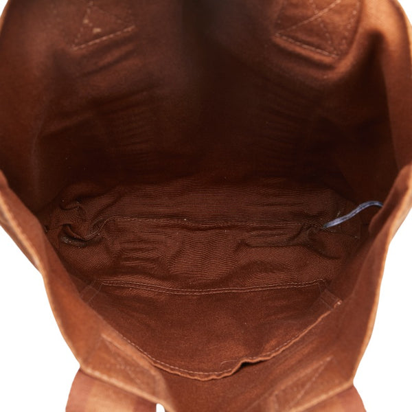 エルメス フールトゥ カバス ハーフレザー トートバッグ ブラウン キャンバス レザー レディース HERMES 【中古】