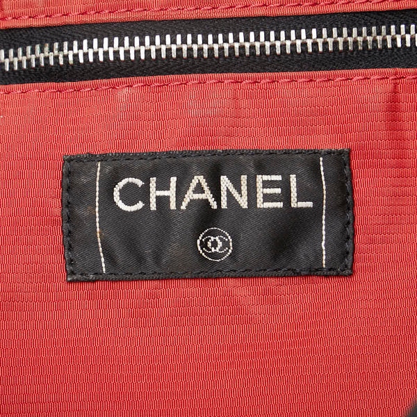 シャネル 旧トラベルライン トートバッグ A11833 ブラック ホワイト ナイロン レディース CHANEL 【中古】