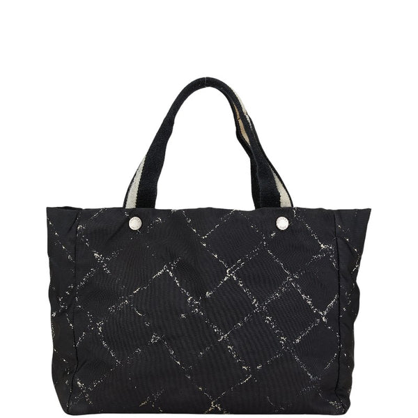 シャネル 旧トラベルライン トートバッグ A11833 ブラック ホワイト ナイロン レディース CHANEL 【中古】