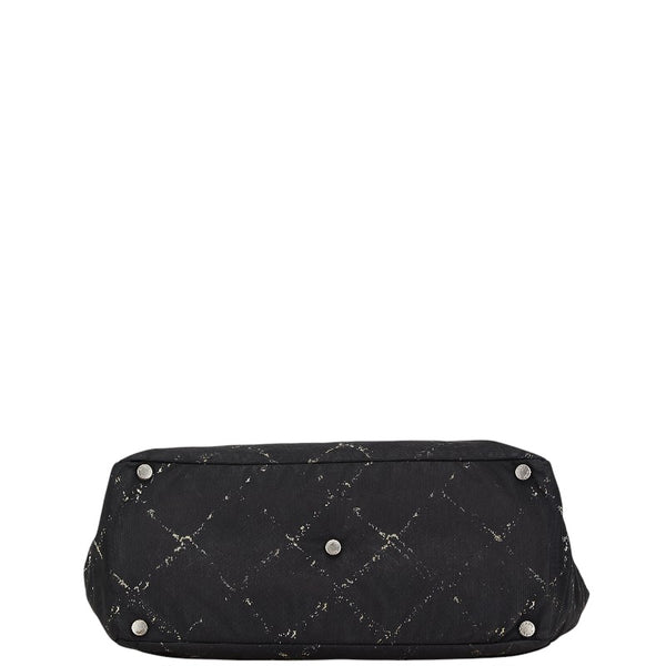 シャネル 旧トラベルライン トートバッグ A11833 ブラック ホワイト ナイロン レディース CHANEL 【中古】