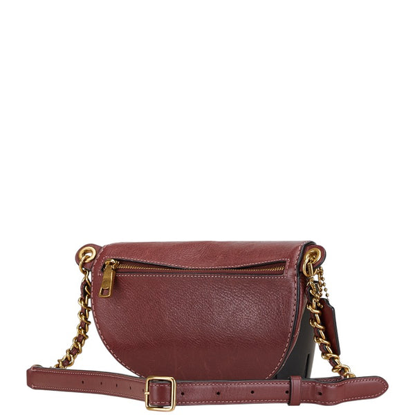 コーチ チェーン ボディバッグ ウエストバッグ C0851 パープル レザー レディース COACH 【中古】