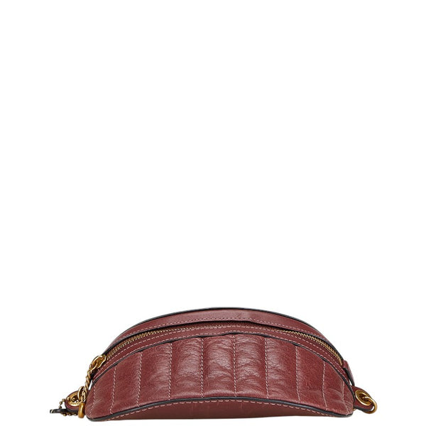 コーチ チェーン ボディバッグ ウエストバッグ C0851 パープル レザー レディース COACH 【中古】