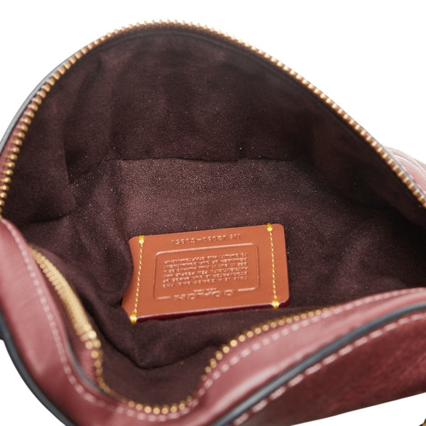 コーチ チェーン ボディバッグ ウエストバッグ C0851 パープル レザー レディース COACH 【中古】