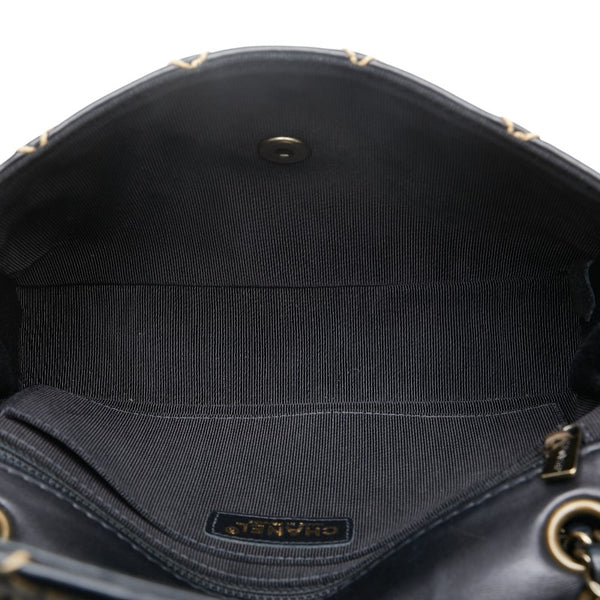シャネル マトラッセ ワイルドステッチ チェーン ショルダーバッグ ブラック レザー レディース CHANEL 【中古】