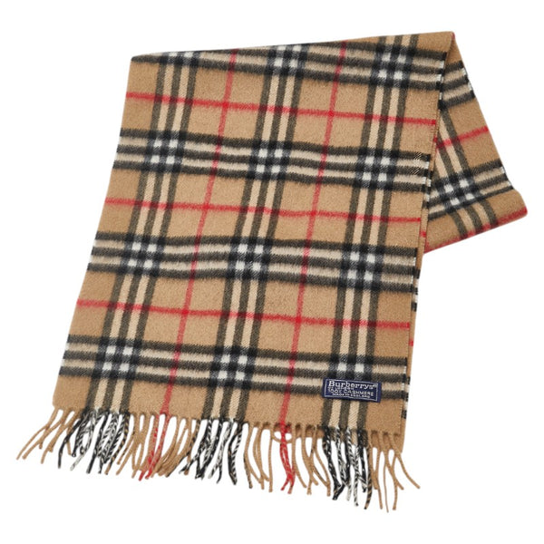 バーバリー ノバチェック マフラー ベージュ カシミヤ レディース BURBERRY 【中古】