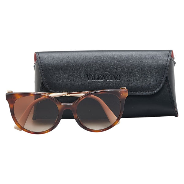 ヴァレンチノ ウェリントン サングラス VA4069-A ブラウン ベージュ プラスチック レディース Valentino 【中古】
