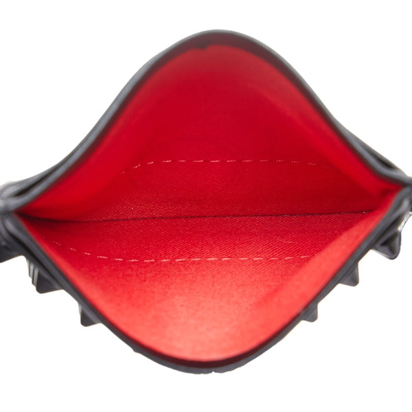 クリスチャンルブタン スタッズ  カードケース ブラック レッド レザー レディース Christian Louboutin 【中古】