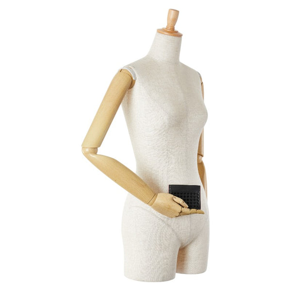 クリスチャンルブタン スタッズ  カードケース ブラック レッド レザー レディース Christian Louboutin 【中古】