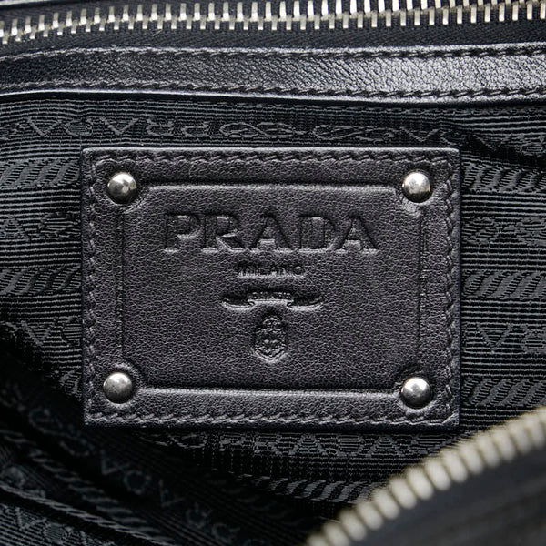 プラダ ハンドバッグ ブラック ナイロン レザー レディース PRADA 【中古】