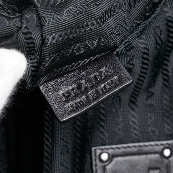 プラダ ハンドバッグ ブラック ナイロン レザー レディース PRADA 【中古】