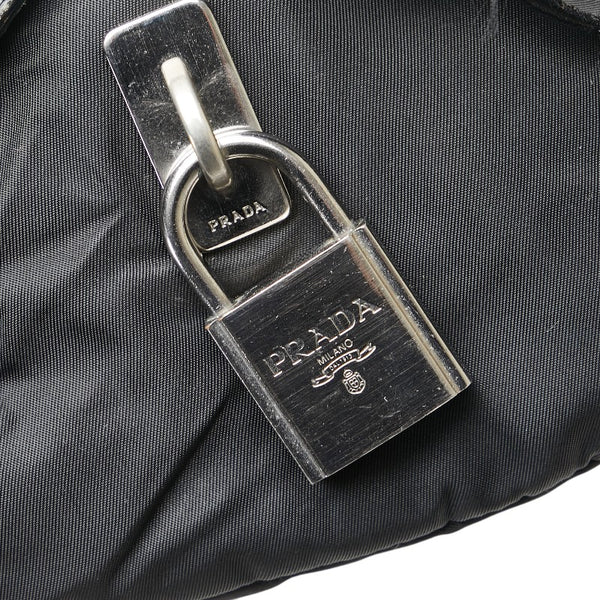 プラダ ハンドバッグ ブラック ナイロン レザー レディース PRADA 【中古】