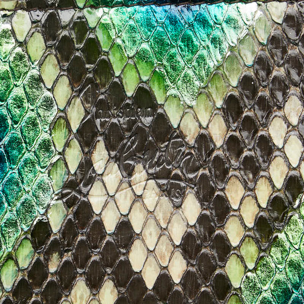 クリスチャンルブタン ロックスタッズスパイク パイソン 長財布 グリーン マルチカラー レザー レディース Christian Louboutin 【中古】