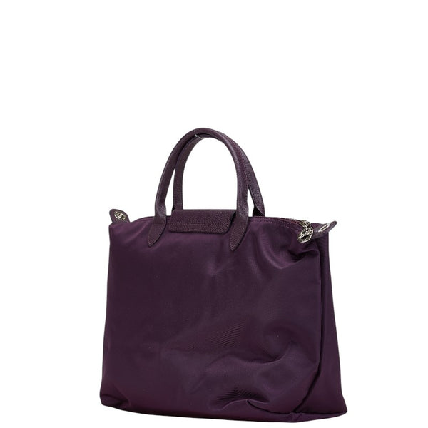 ロンシャン ル プリアージュ ネオ M ハンドバッグ ショルダーバッグ 2WAY パープル ナイロン レザー レディース Longchamp 【中古】