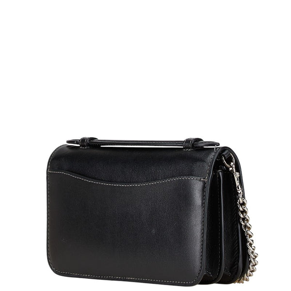 コーチ ビー クロスボディ 斜め掛け ショルダーバッグ チェーンウォレット CH802 ブラック レザー レディース COACH 【中古】