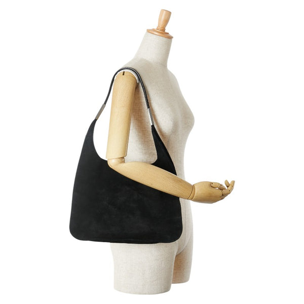 グッチ ワンショルダーバッグ 001 3167 ブラック スウェット レザー レディース GUCCI 【中古】