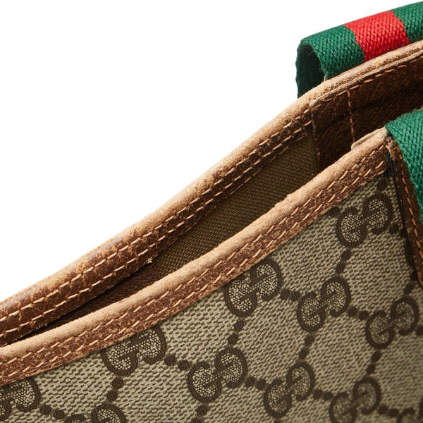 グッチ GGスプリーム トートバッグ ショルダーバッグ 89.02.003 ベージュ ブラウン PVC レザー レディース GUCCI 【中古】