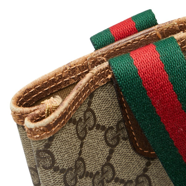 グッチ GGスプリーム トートバッグ ショルダーバッグ 89.02.003 ベージュ ブラウン PVC レザー レディース GUCCI 【中古】